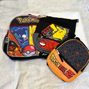 Collectors edition Pokemon and Dragon Ball Z bags